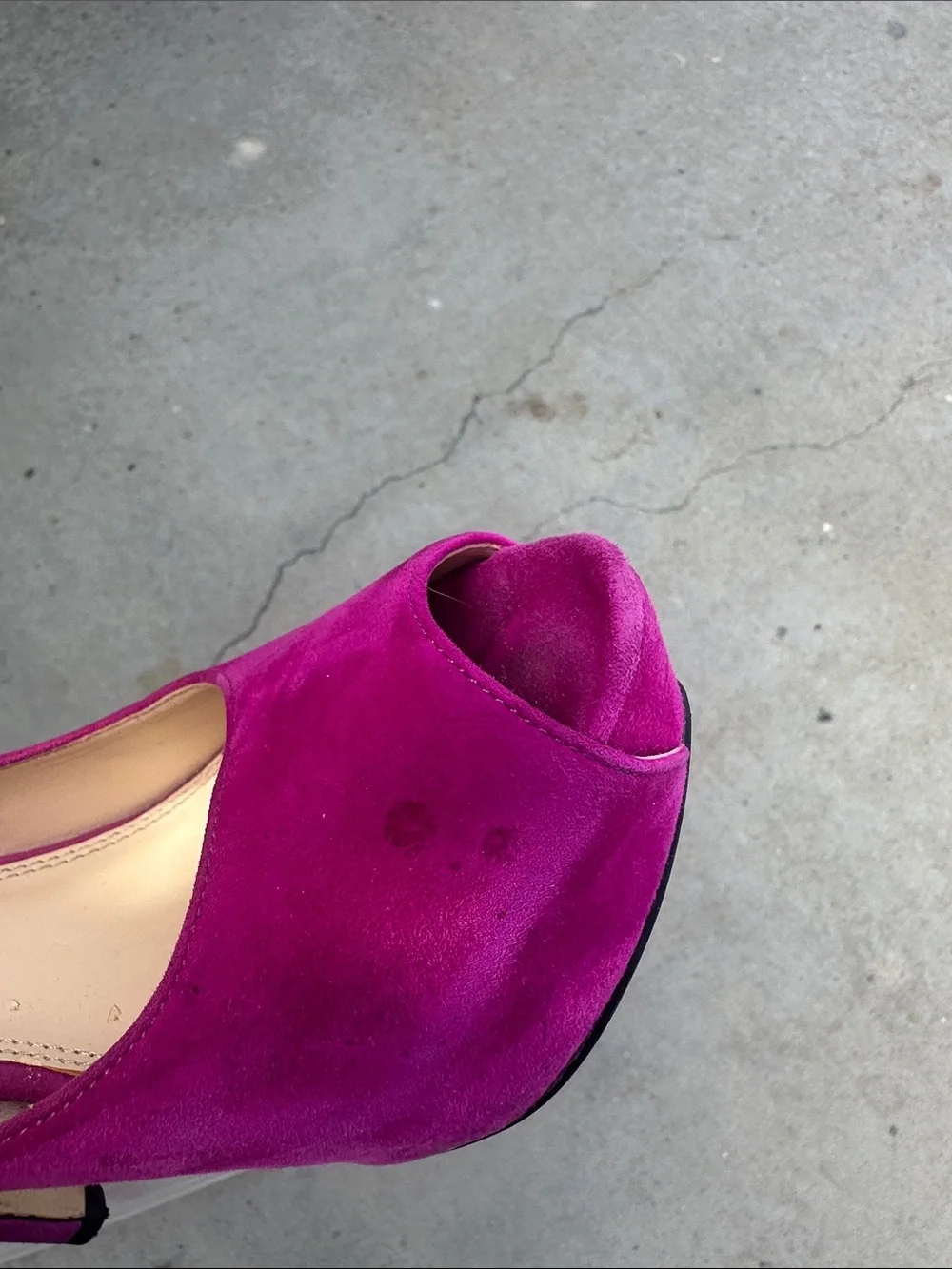 Enzo Angiolini Women's Magenta Suede Peep-Toe Pumps